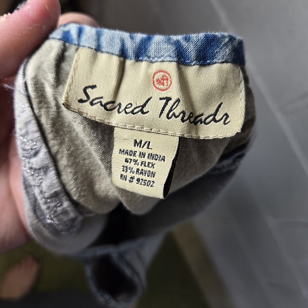 Vtg Sacred Threads Patchwork Hippie Boho Sundress - image 2